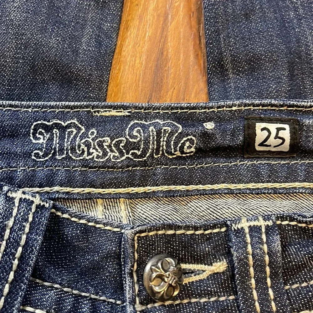 Miss Me Cross Embellished Pockets Skinny Jeans Women’s Size 25 - Picture 9 of 11